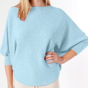 Kerisma Womens Ryu Sweater Size S/M Light Blue Ribbed Knit Dolman Sleeve